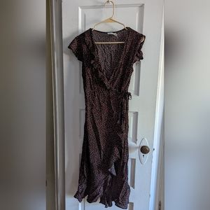 Floral wrap midi dress size s